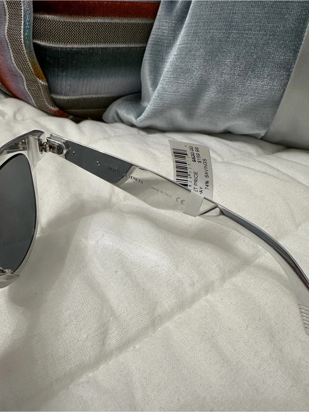 NWT Bottega Veneta Aluminum Classic D-Frame Sunglasses Silver Made in Italy